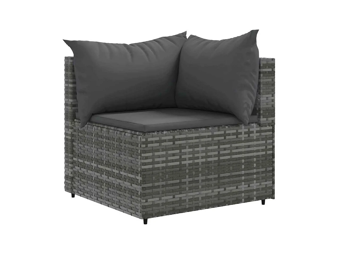 Salon de jardin 6 pièces avec coussins Gris Résine tressée