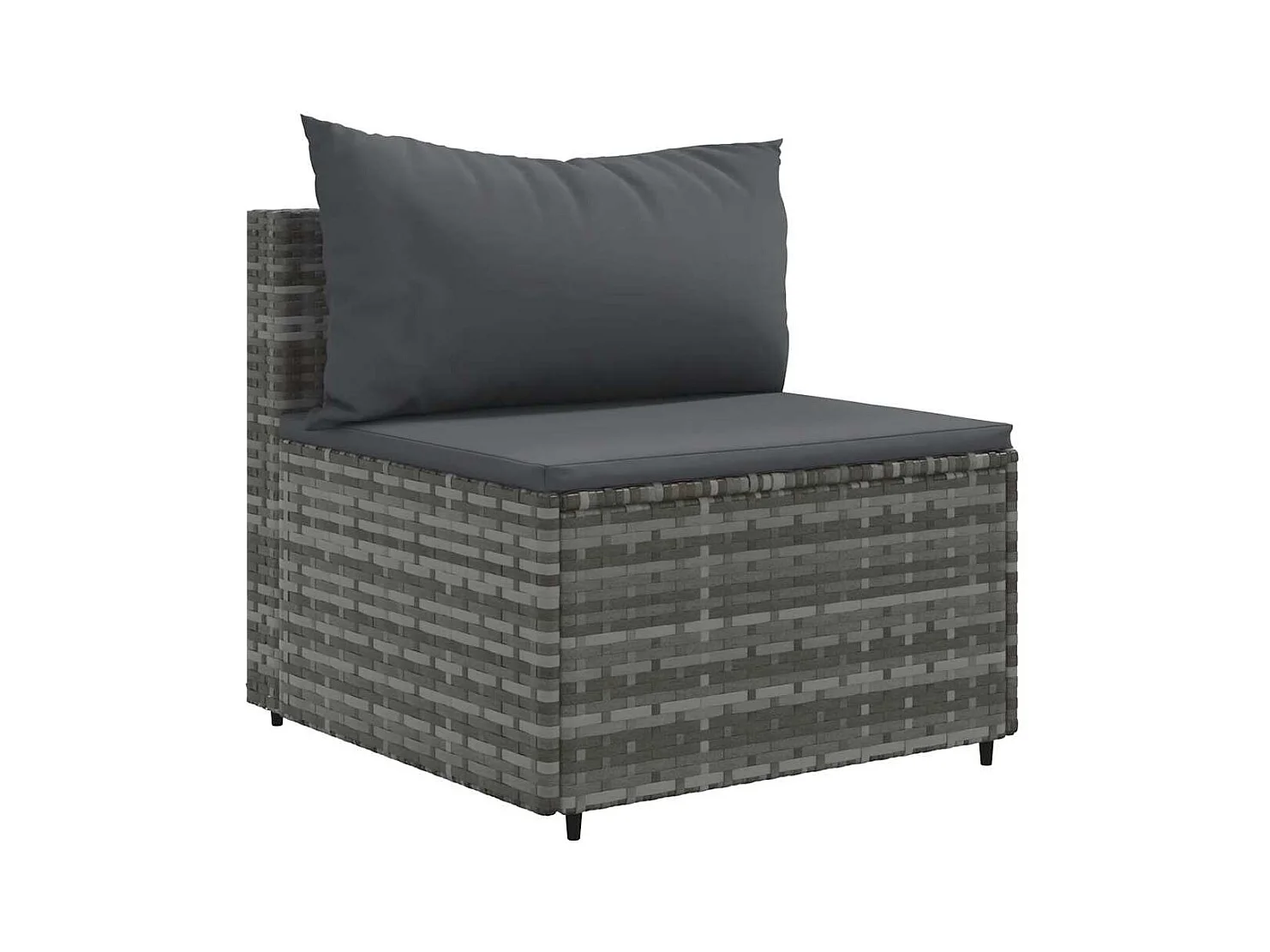 Salon de jardin 6 pièces avec coussins Gris Résine tressée