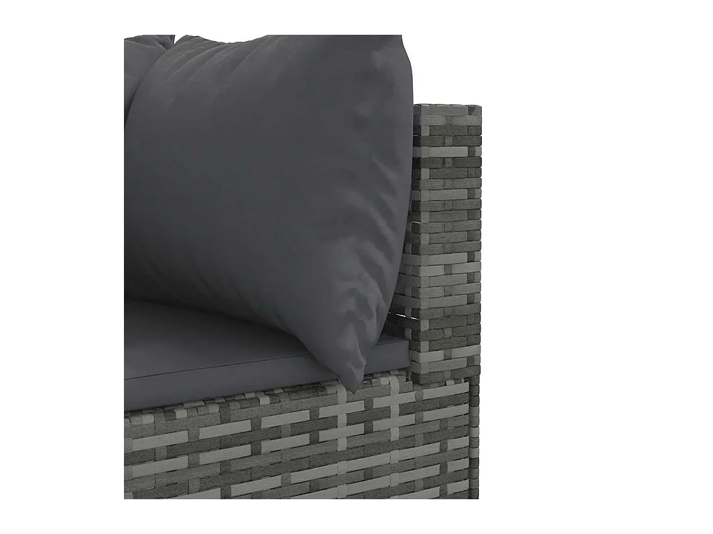 Salon de jardin 6 pièces avec coussins Gris Résine tressée
