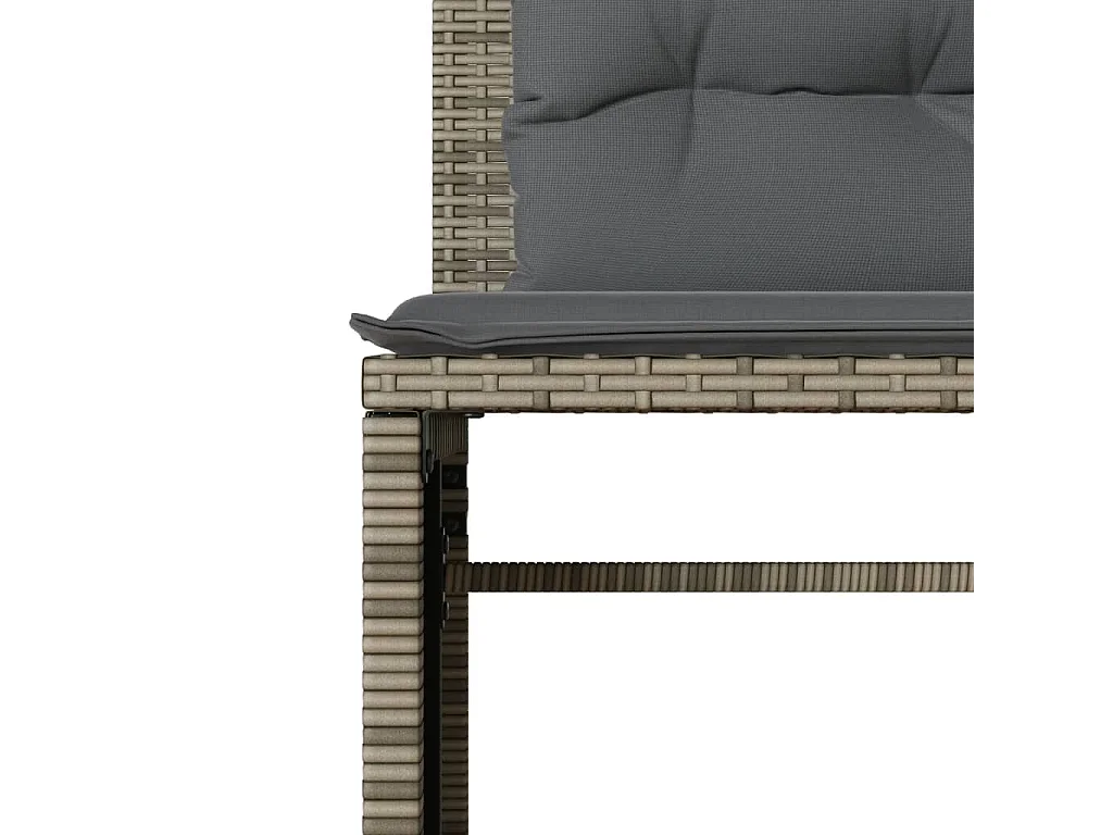 Salon de jardin 4 pièces avec coussins gris résine tressée