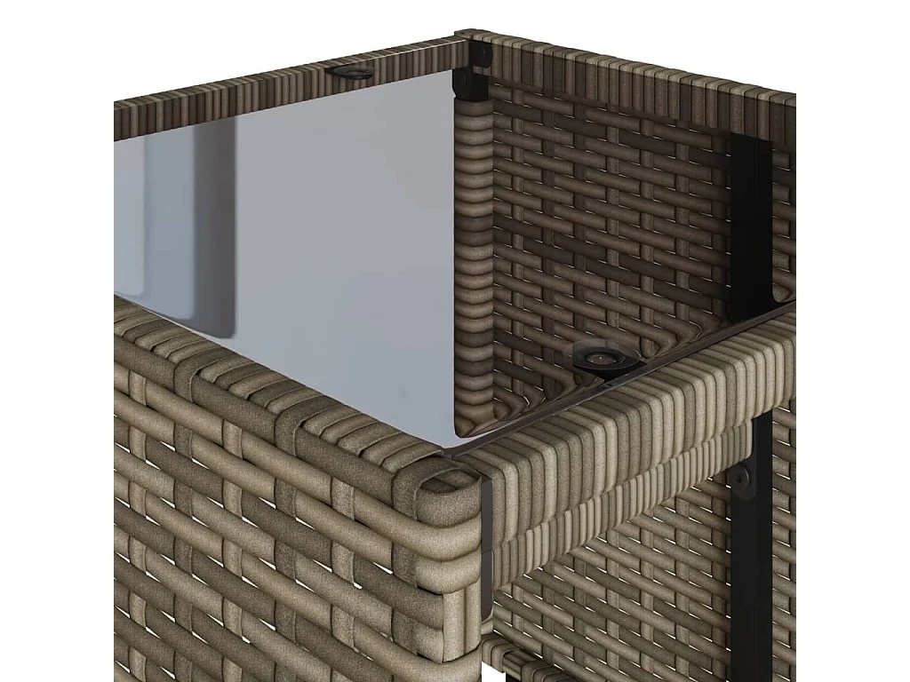 Salon de jardin 4 pièces avec coussins gris résine tressée