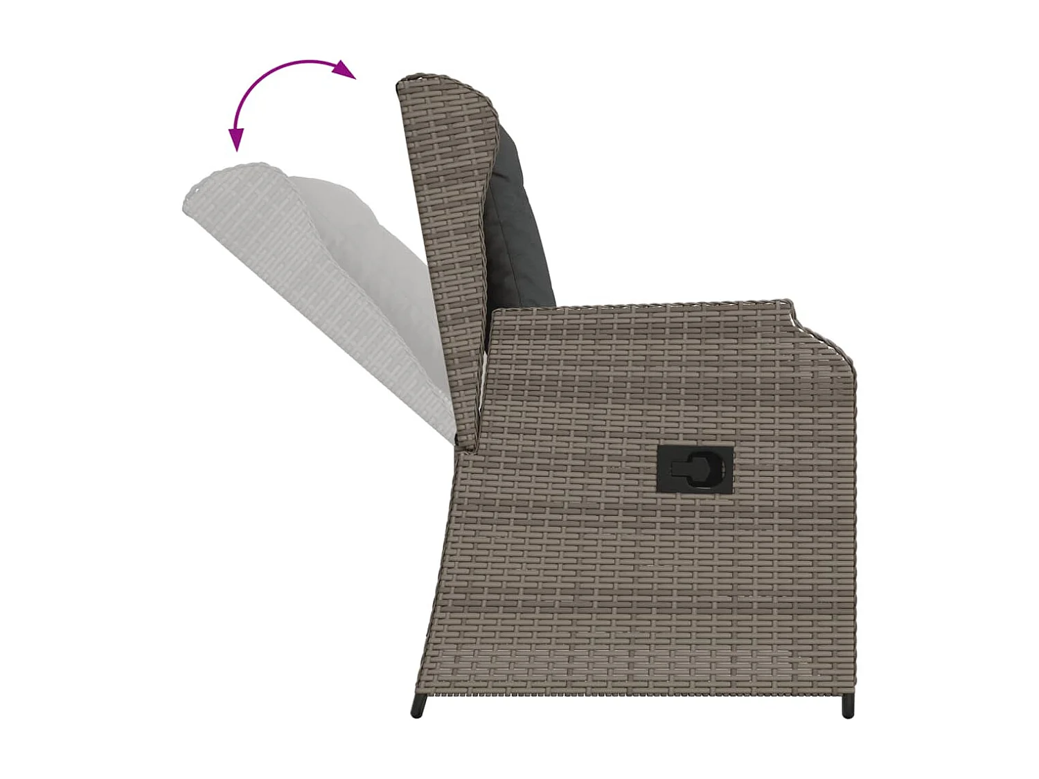 Salon de jardin 3 pièces avec coussins Gris Résine tressée