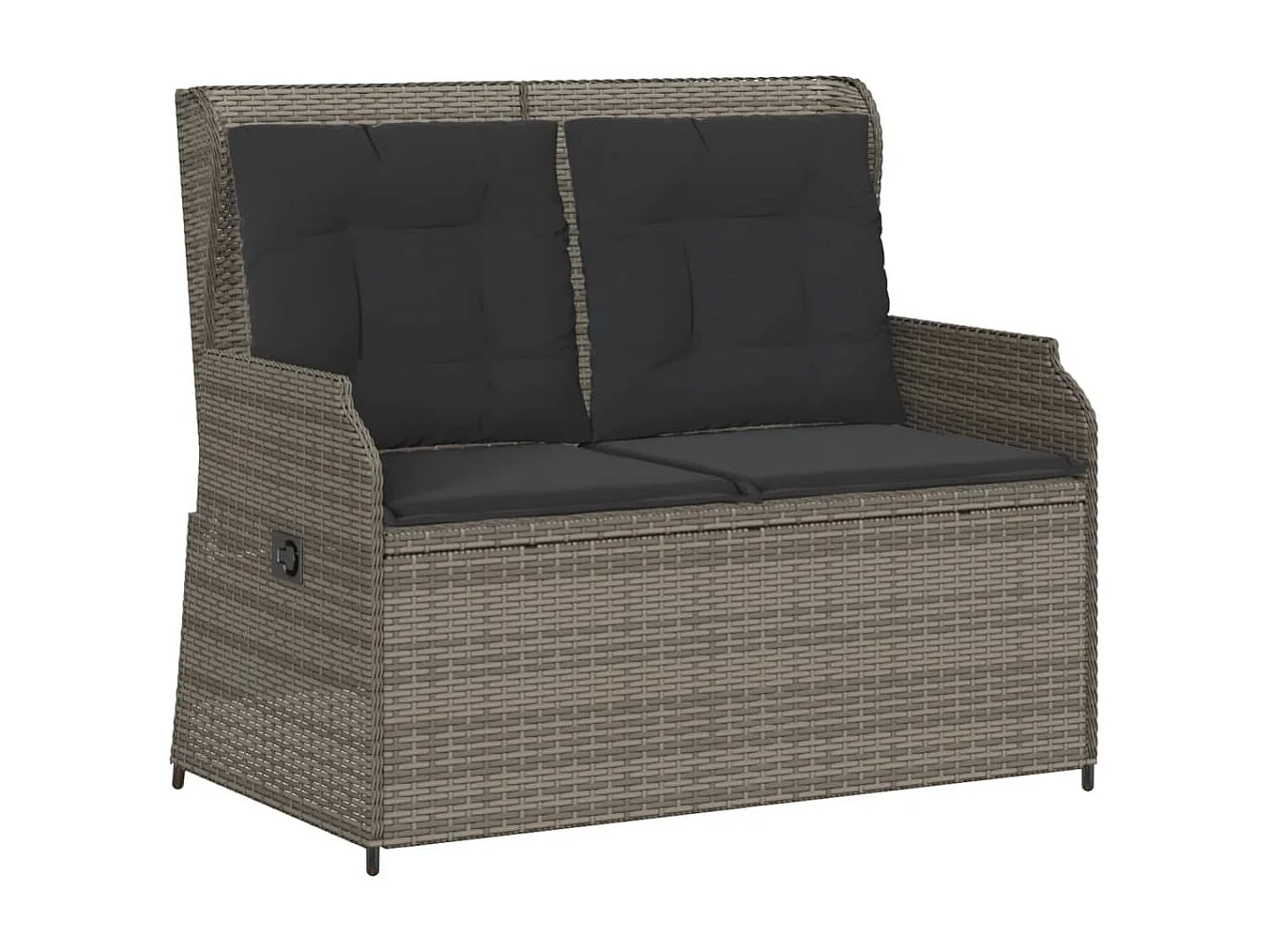 Salon de jardin 3 pièces avec coussins Gris Résine tressée