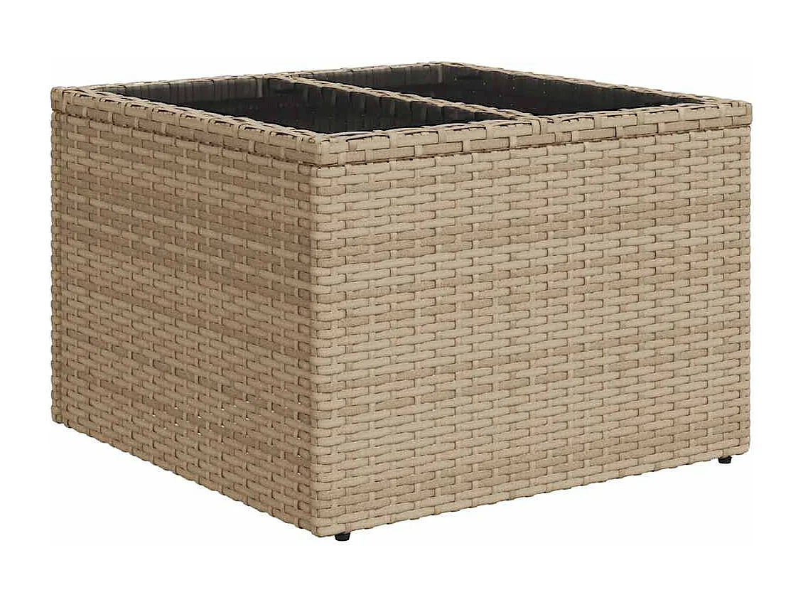 Set de sofás de jardín con cojines 9 piezas ratán sintético beige