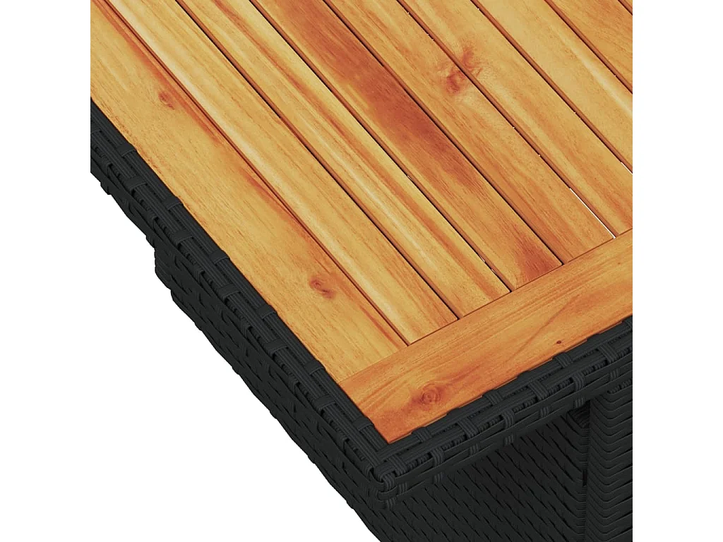 Set de sofás de jardín 7 piezas con cojines ratán sintético negro