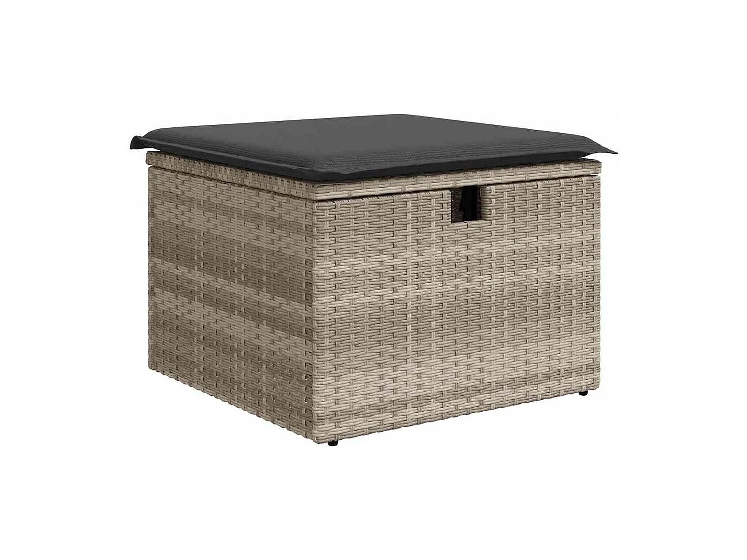 Salon de jardin 8 pièces avec coussins gris clair résine tressée