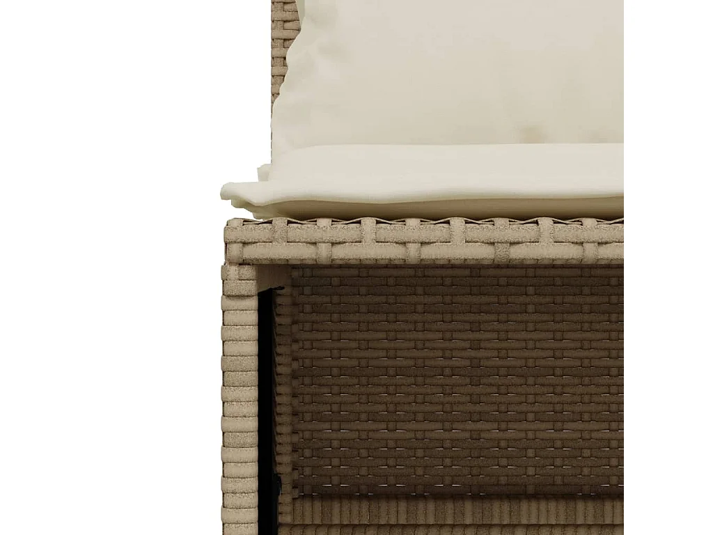 Salon de jardin avec coussins 5 pièces beige résine tressée