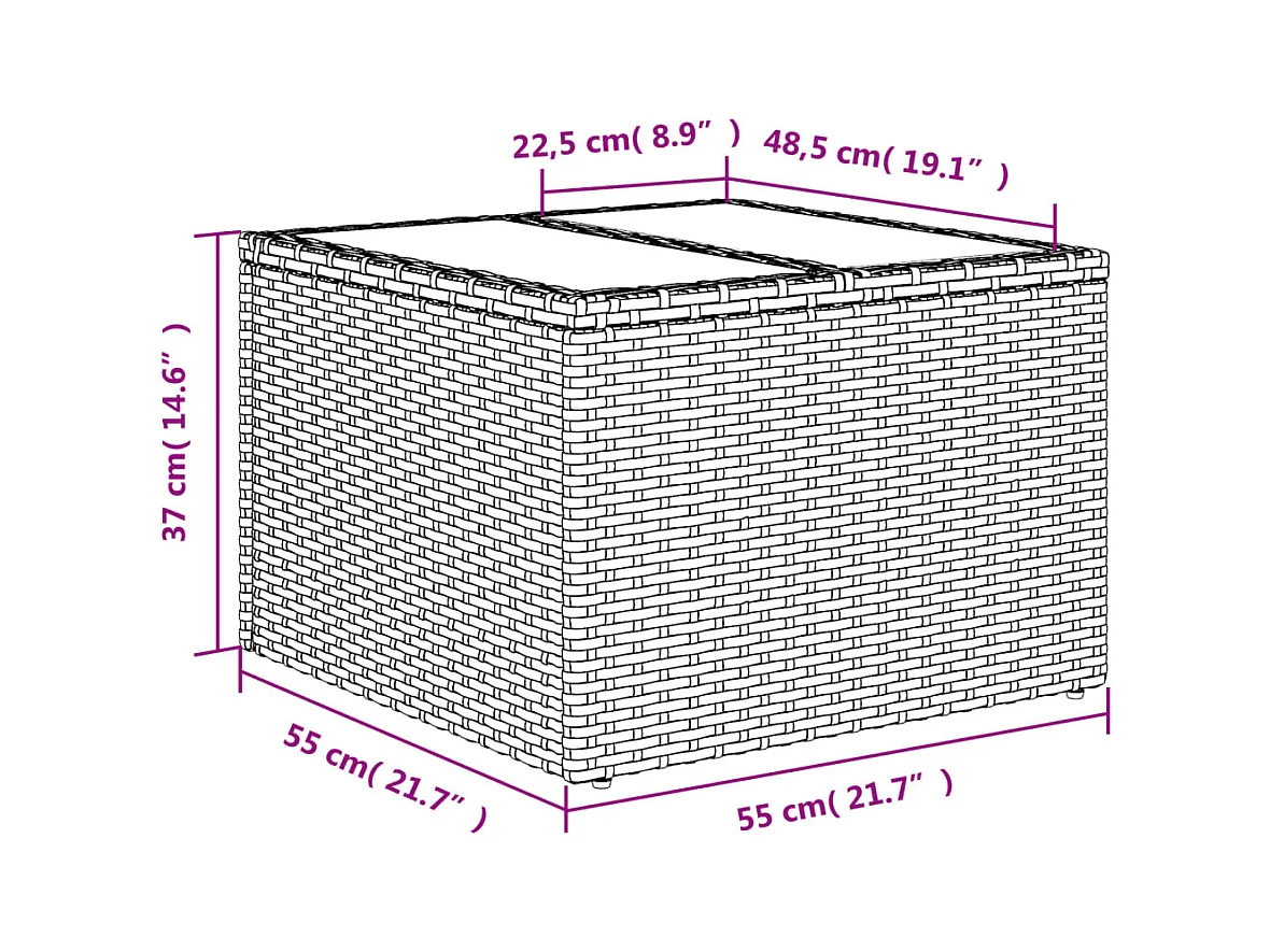Salon de jardin avec coussins 9 pièces marron résine tressée