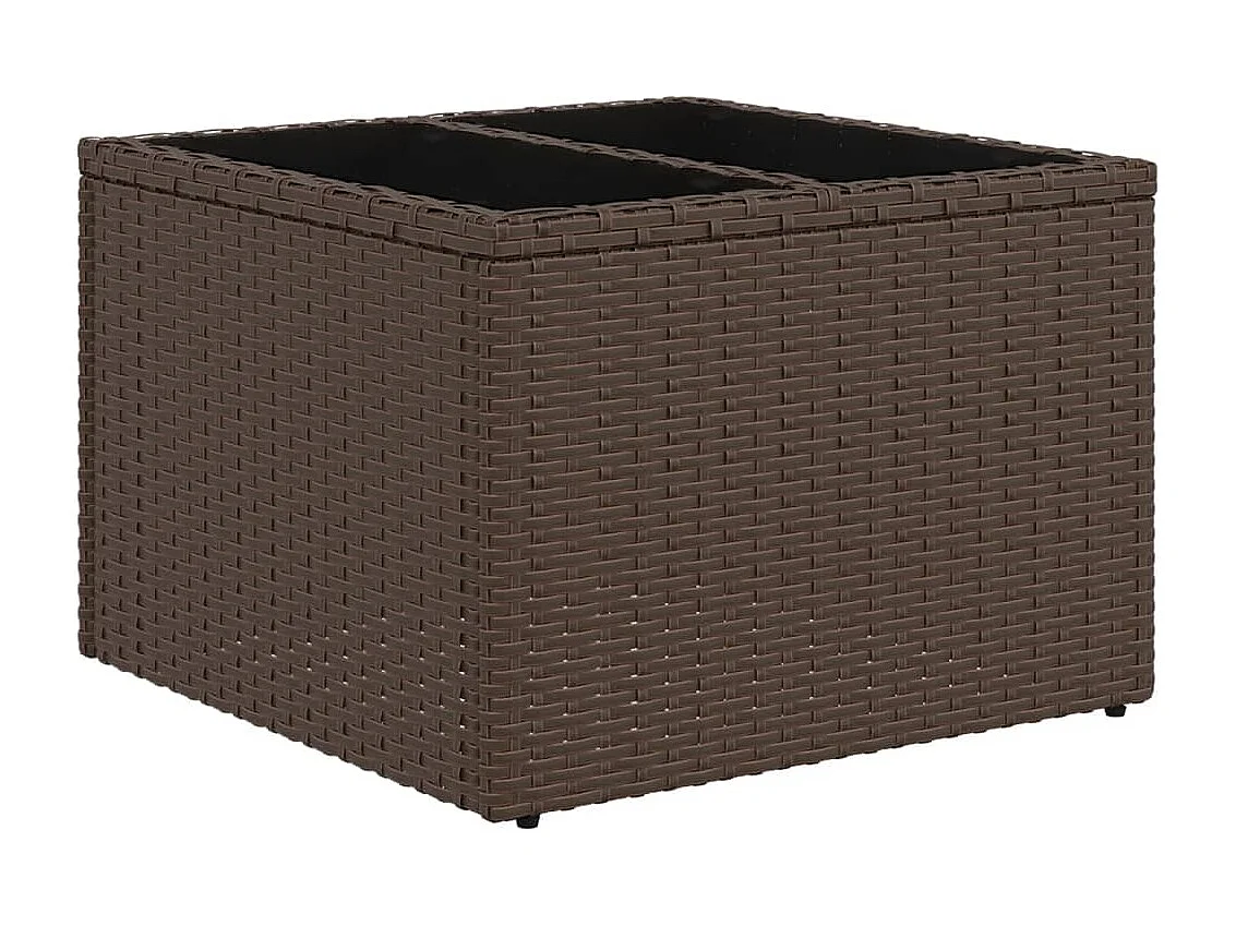11-delige Loungeset met kussens poly rattan bruin