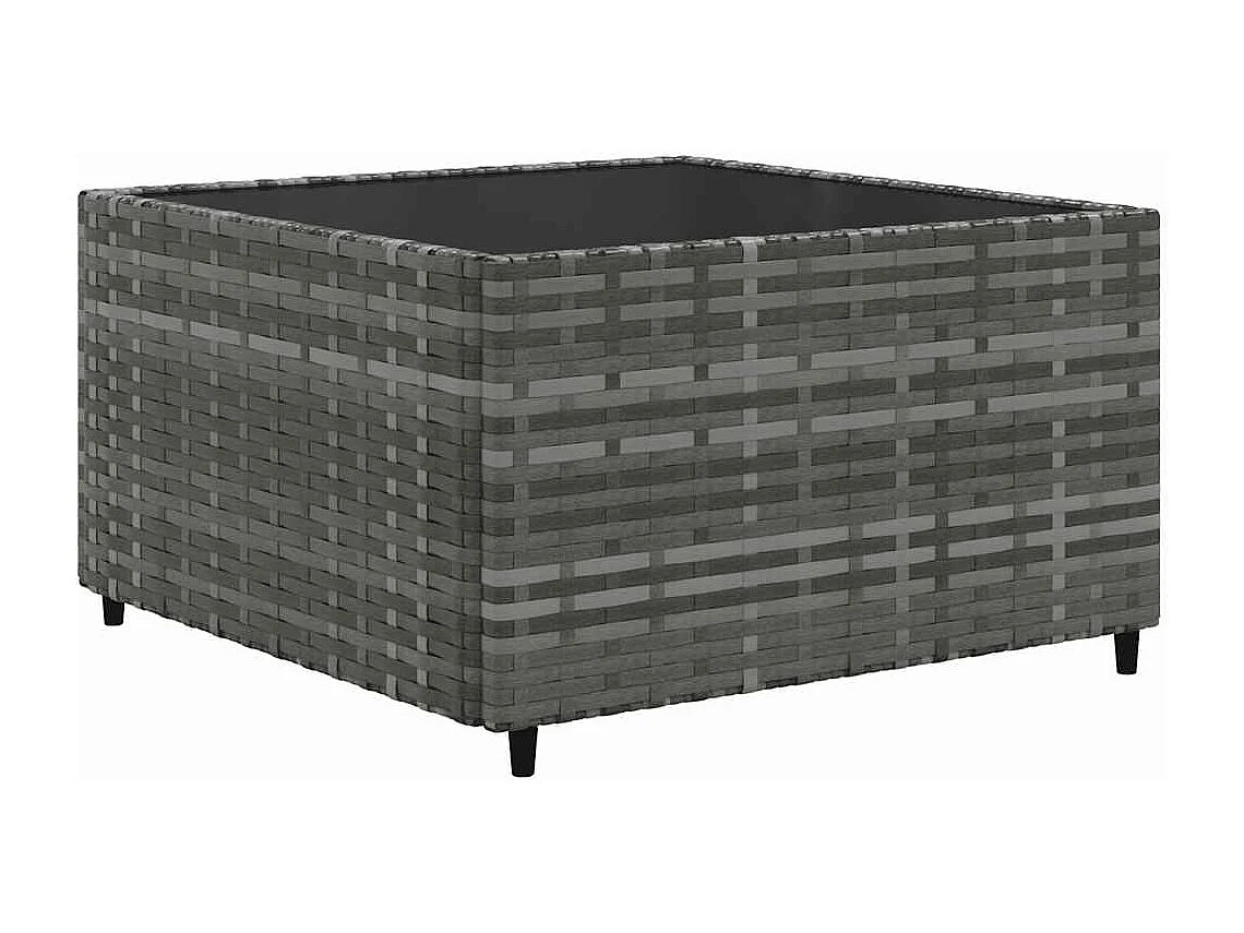 7-delige Loungeset met kussens poly rattan grijs