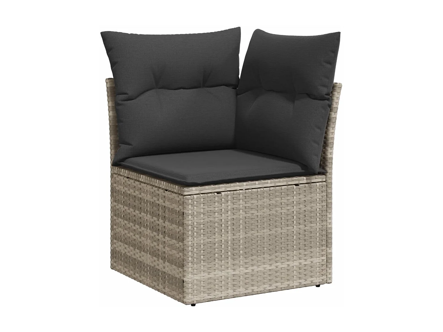 7-delige Loungeset met kussens poly rattan lichtgrijs