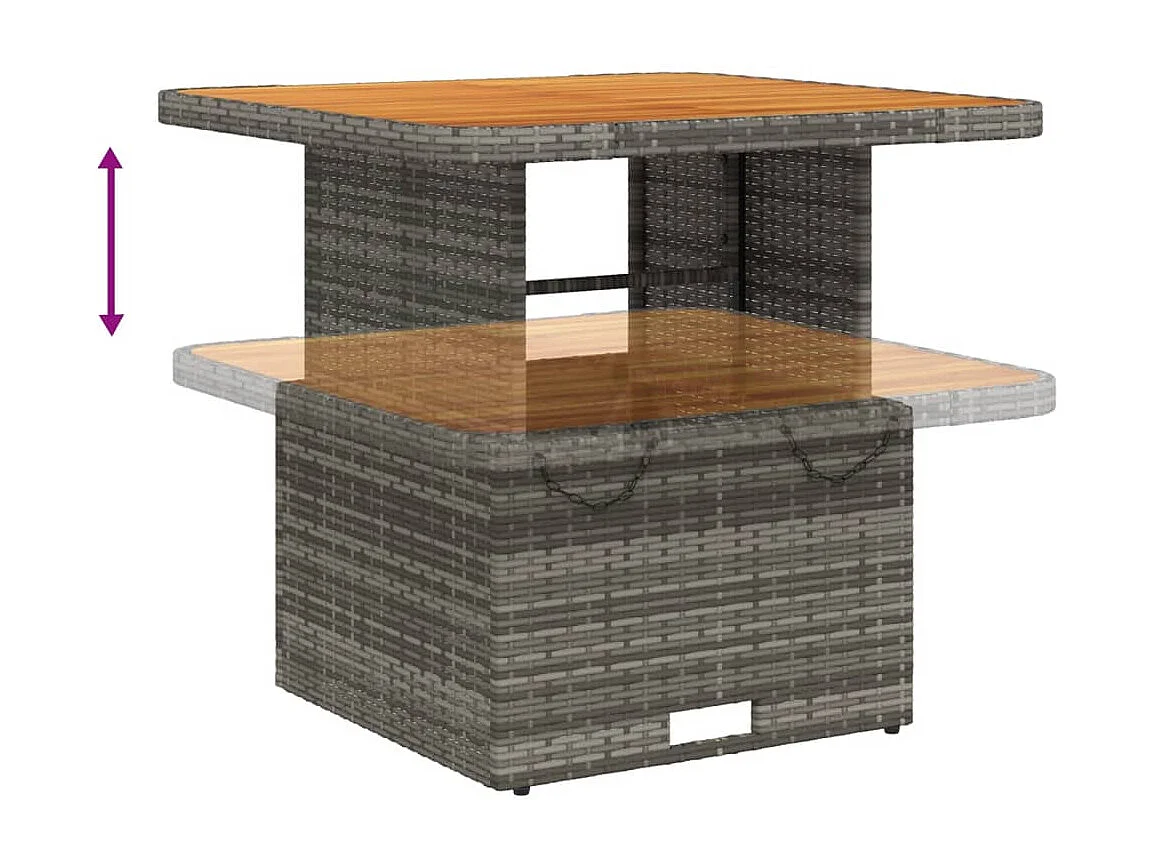 4-delige Loungeset met kussens poly rattan grijs