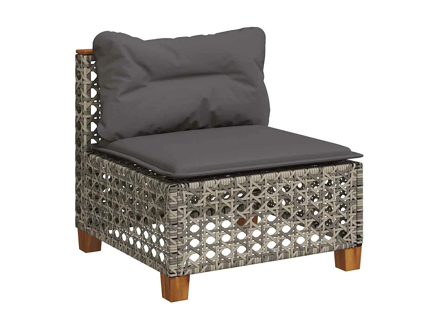 Set de sofás de jardín y cojines 8 piezas ratán sintético gris