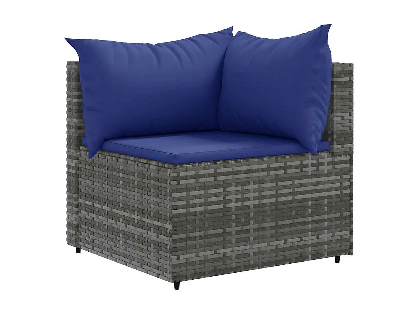 Salon de jardin 7 pièces avec coussins Gris Résine tressée