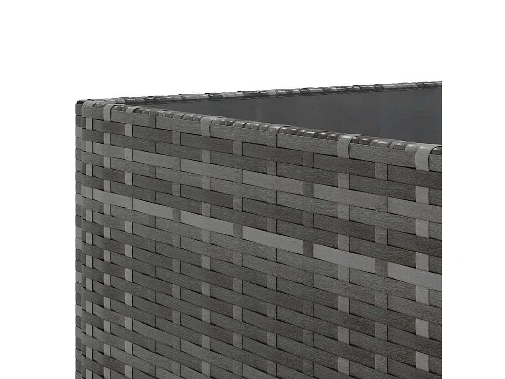 8-delige Loungeset met kussens poly rattan grijs