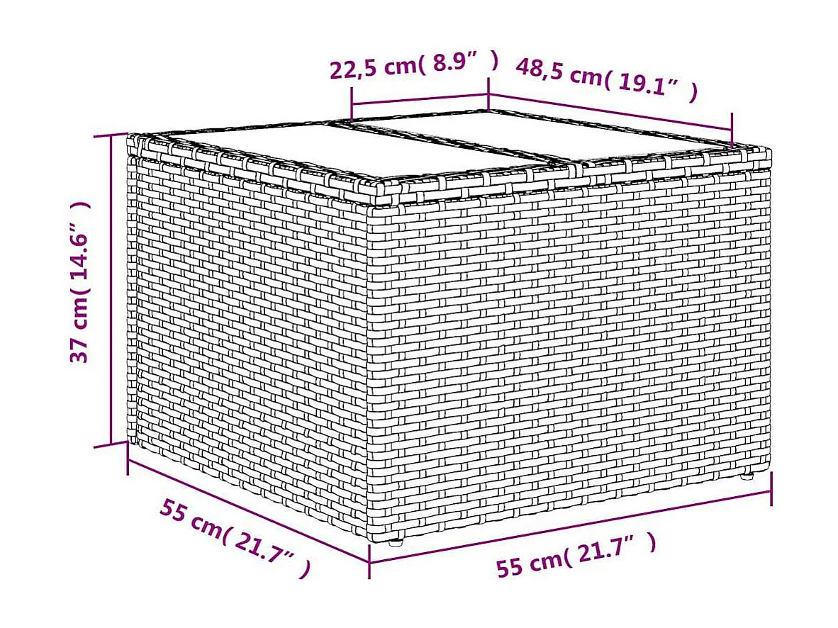 Set de sofás de jardín 7 piezas con cojines ratán PE gris claro