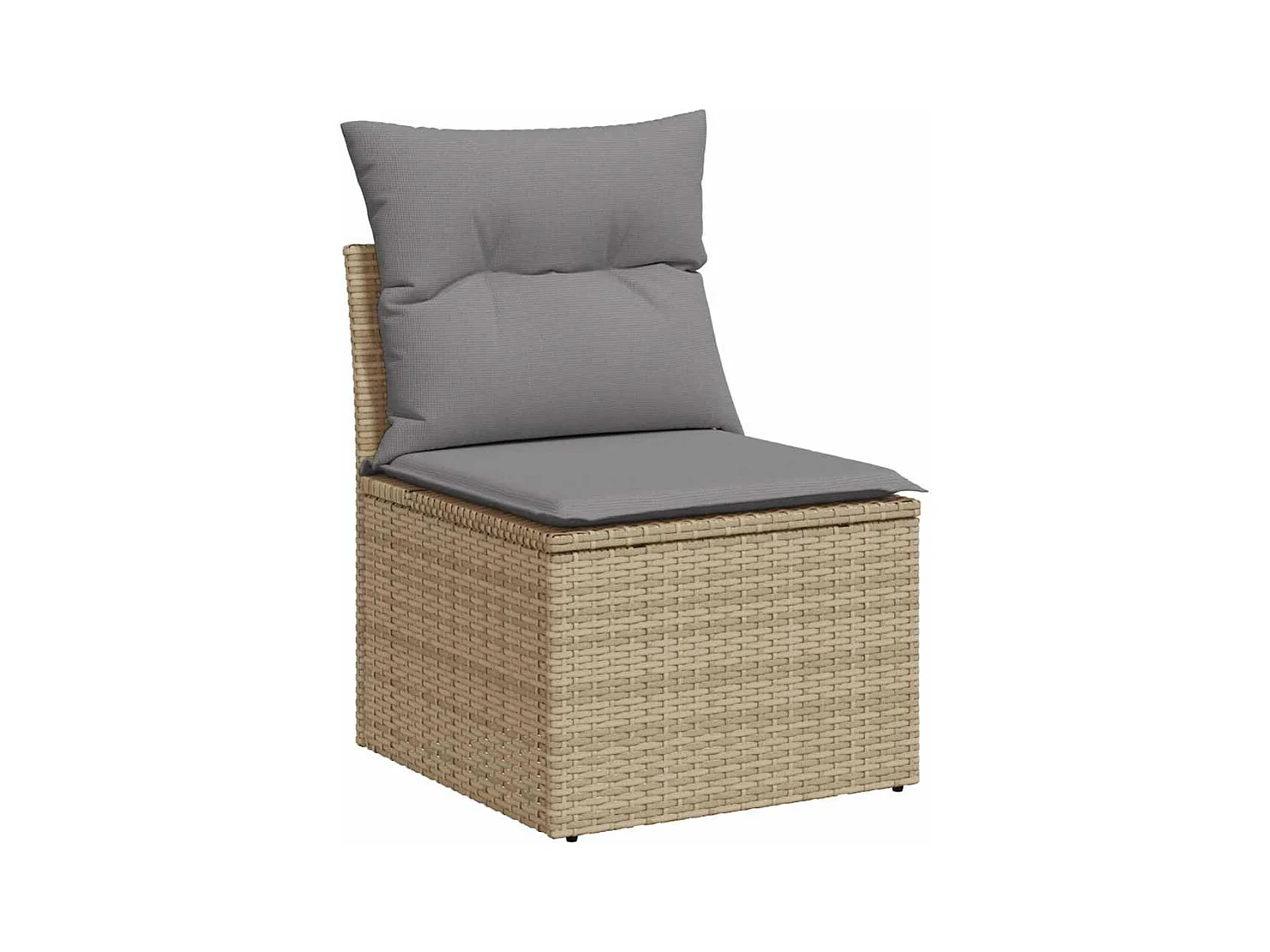 Salon de jardin avec coussins 7 pièces beige résine tressée