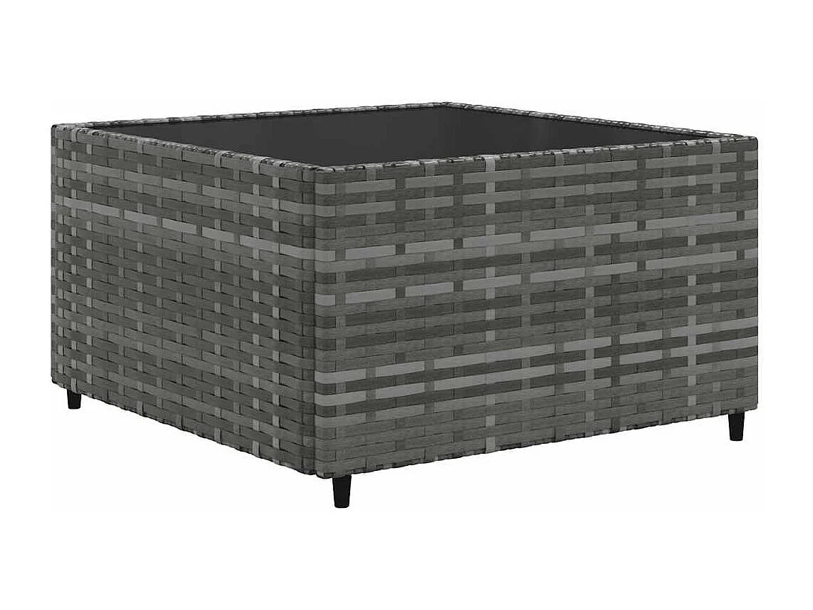 Set de muebles de jardín 7 piezas y cojines ratán sintético gris