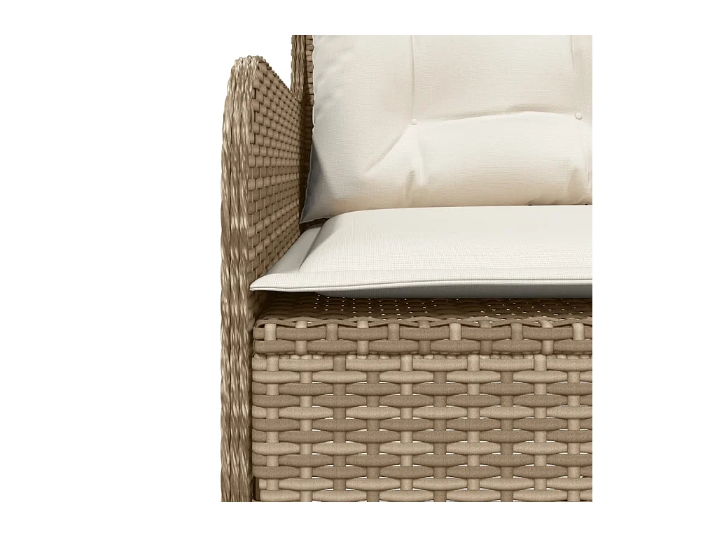 Salon de jardin avec coussins 2 pièces beige résine tressée