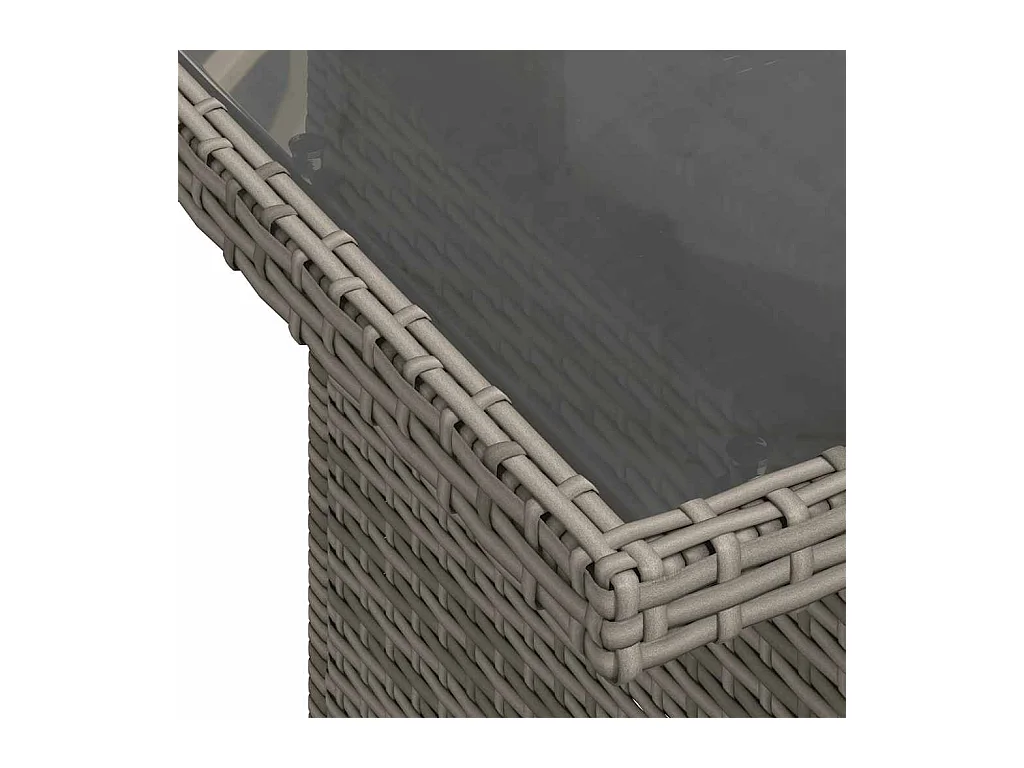 Salon de jardin avec coussins 7 pièces gris résine tressée