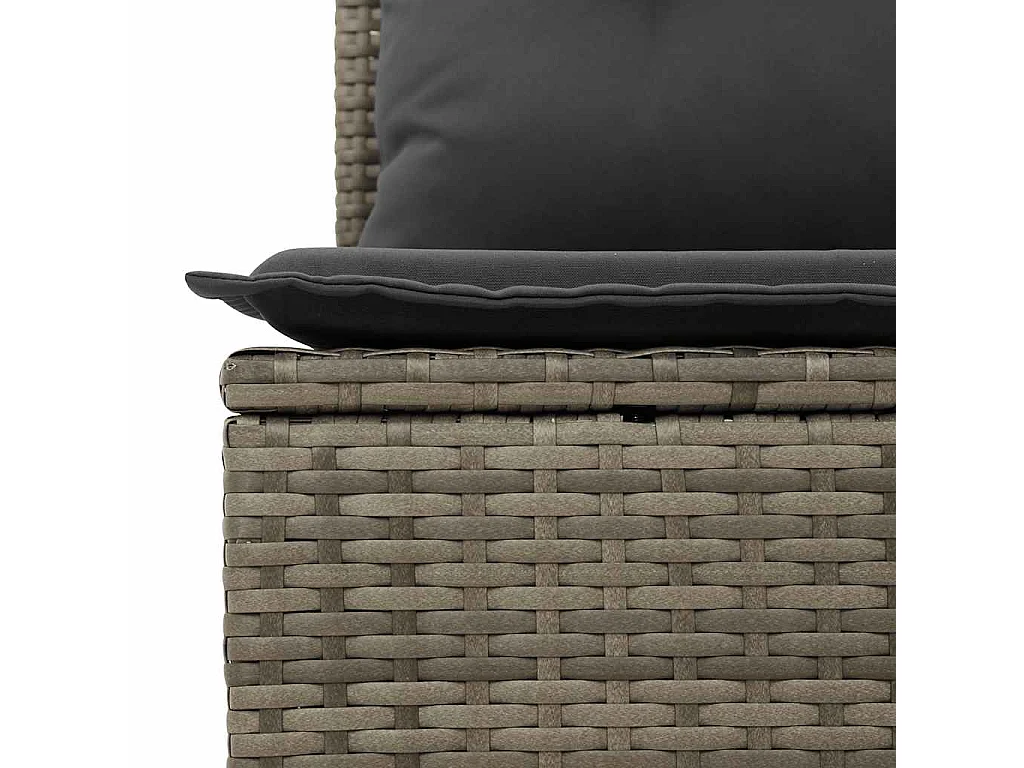 10-delige Loungeset met kussens poly rattan lichtgrijs