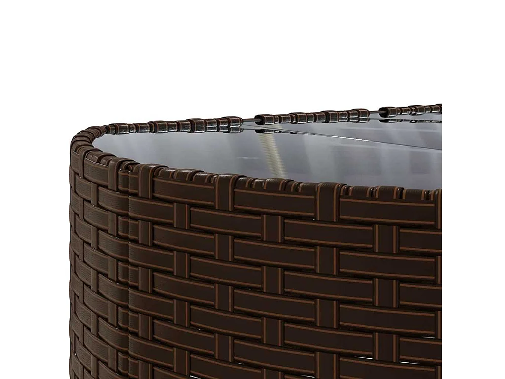 7-delige Loungeset met kussens poly rattan bruin
