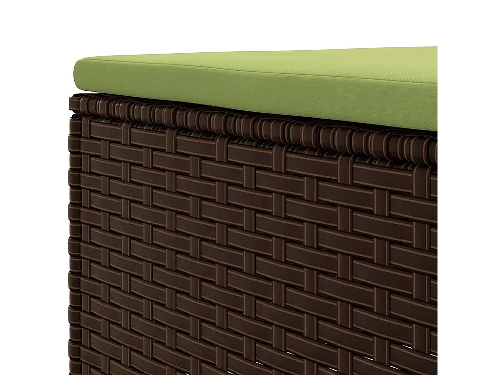 5 peças conjunto lounge jardim com almofadões vime PE castanho