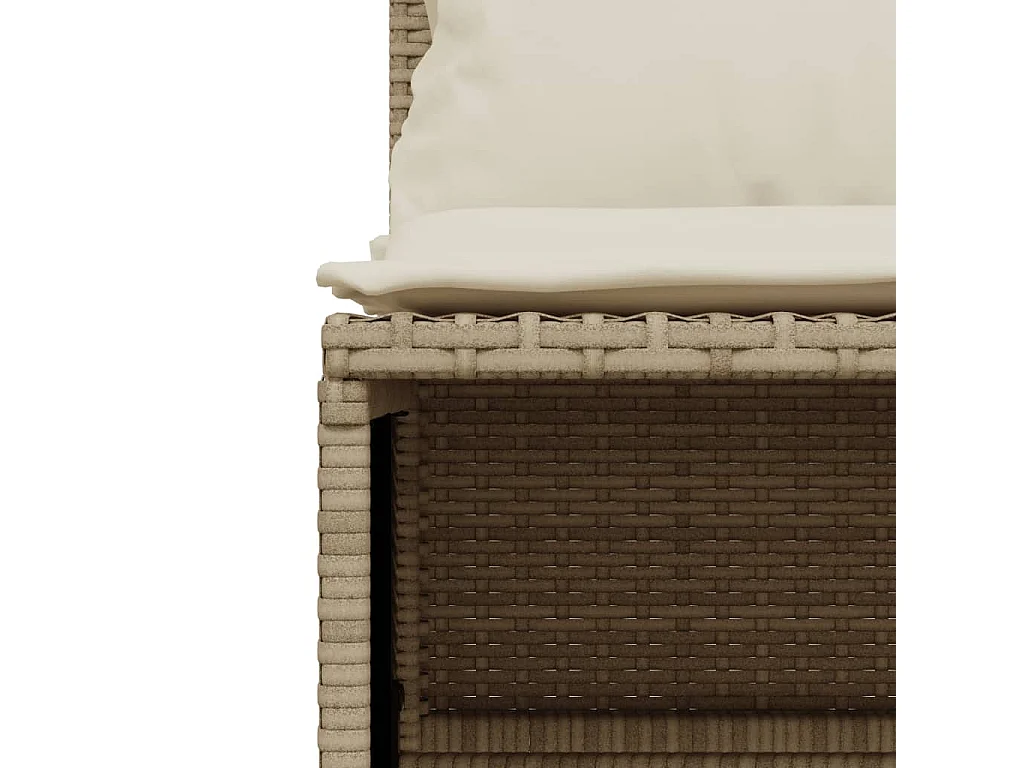 Salon de jardin avec coussins 5 pièces beige résine tressée