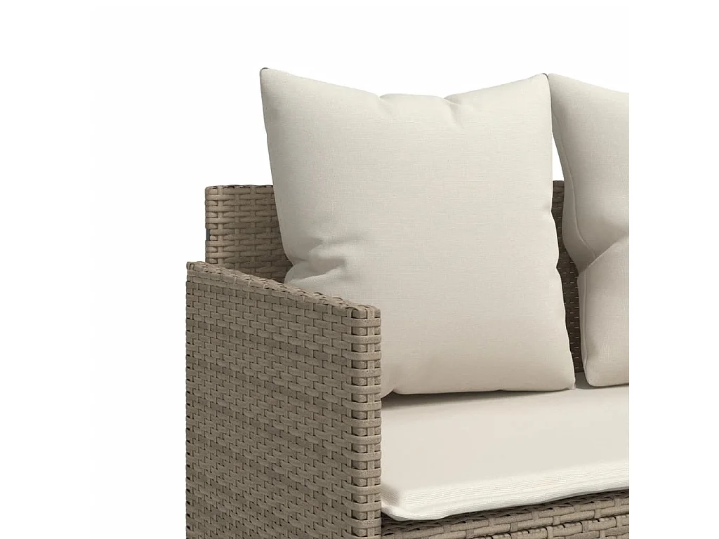 Salon de jardin avec coussins 5 pièces beige résine tressée