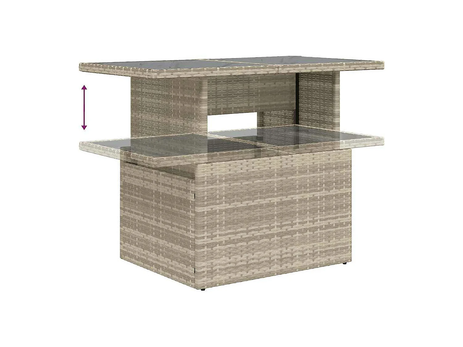 6-delige Loungeset met kussens poly rattan lichtgrijs