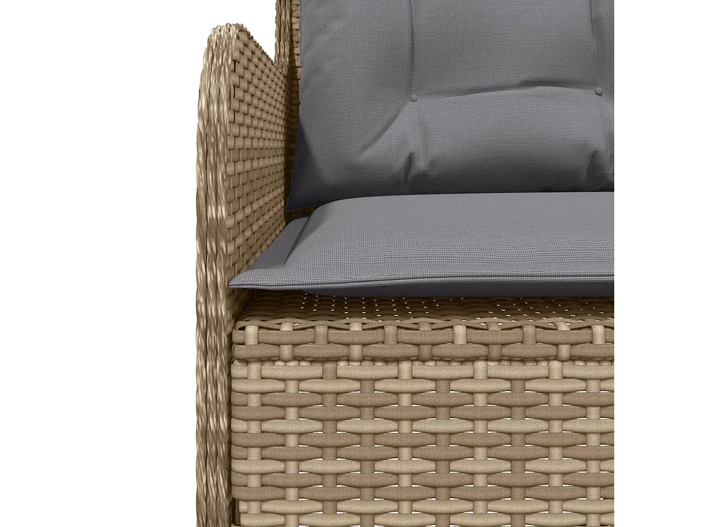 2-delige Loungeset met kussens poly rattan beige