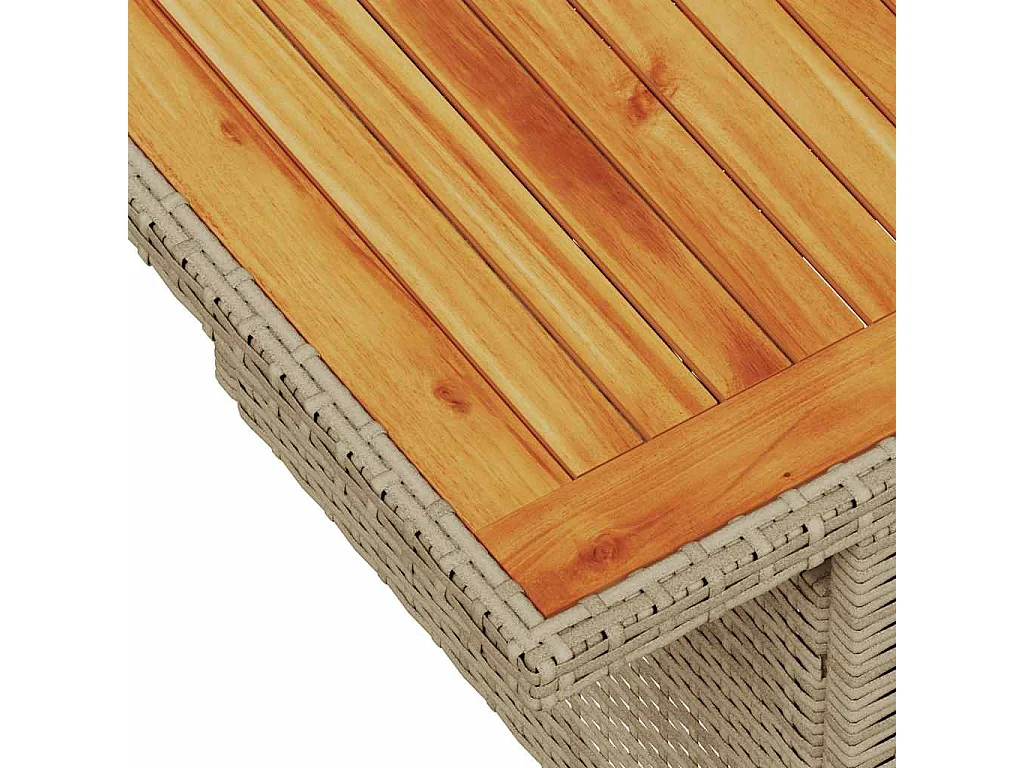 5-delige Loungeset met kussens poly rattan en acaciahout beige