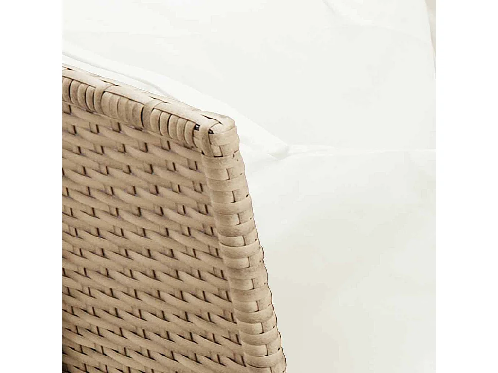 Salon de jardin avec coussins 5 pièces beige résine tressée