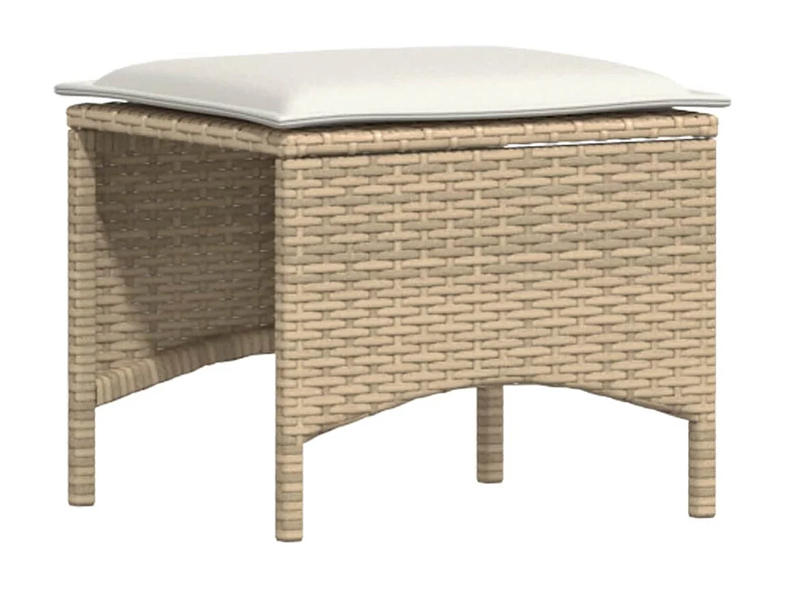 Salon de jardin avec coussins 5 pièces beige résine tressée