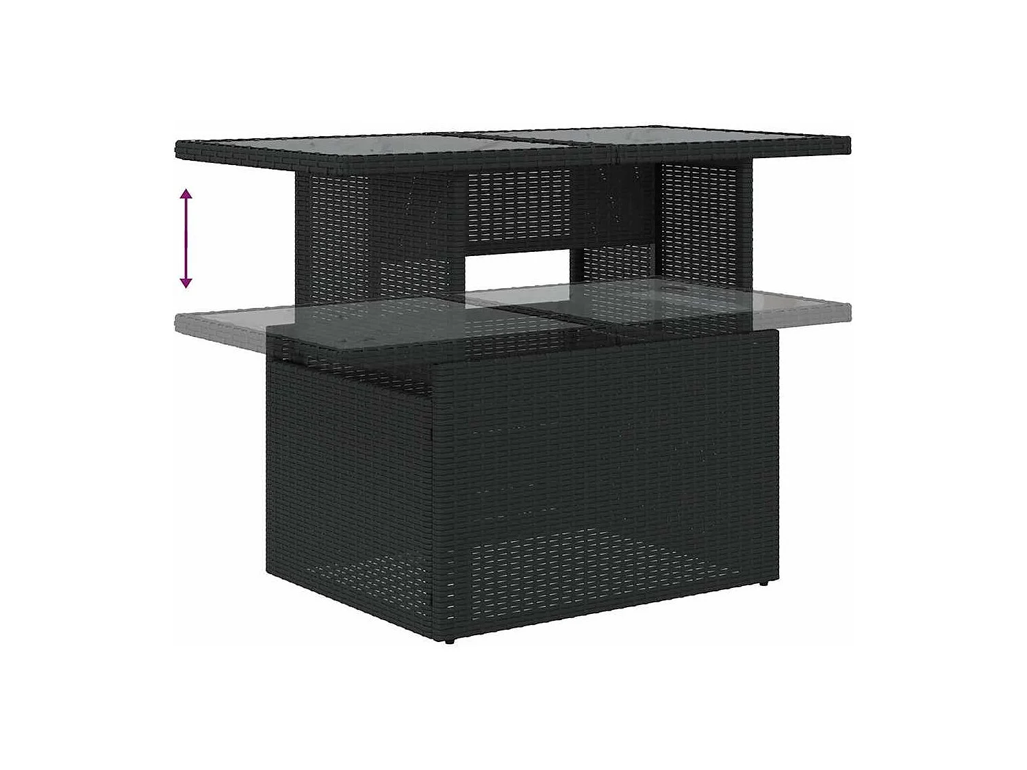 Set de sofás de jardín con cojines 9 piezas ratán sintético negro