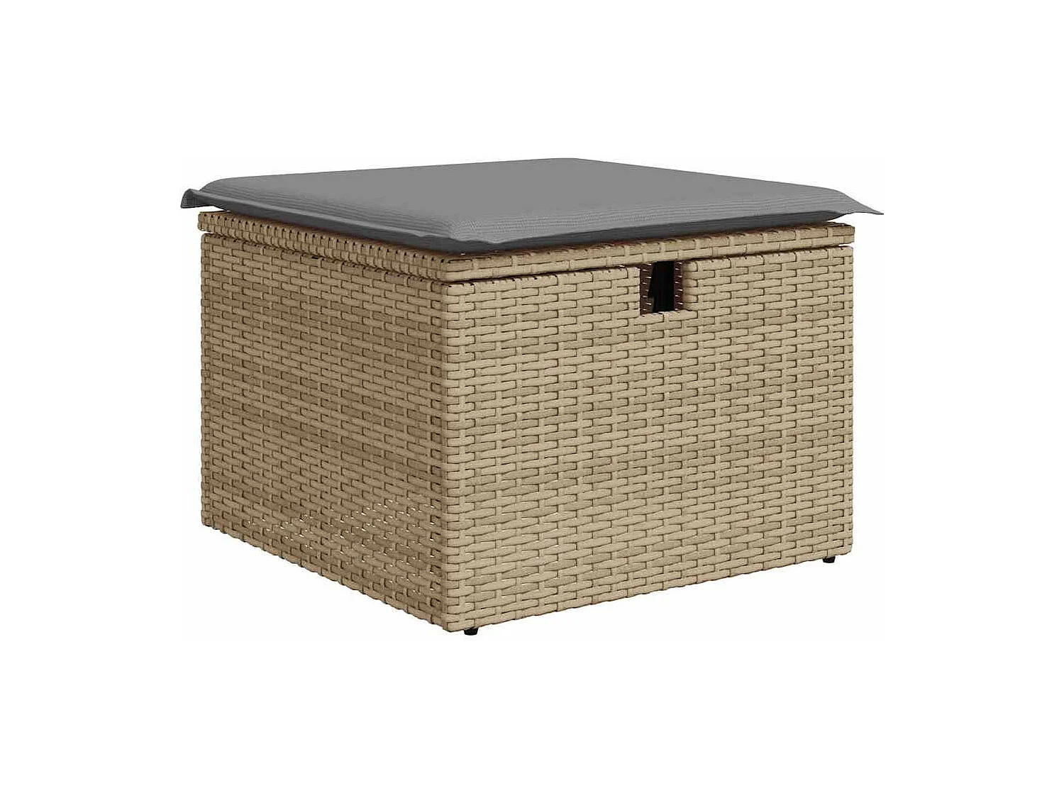 Salon de jardin avec coussins 7 pièces beige résine tressée