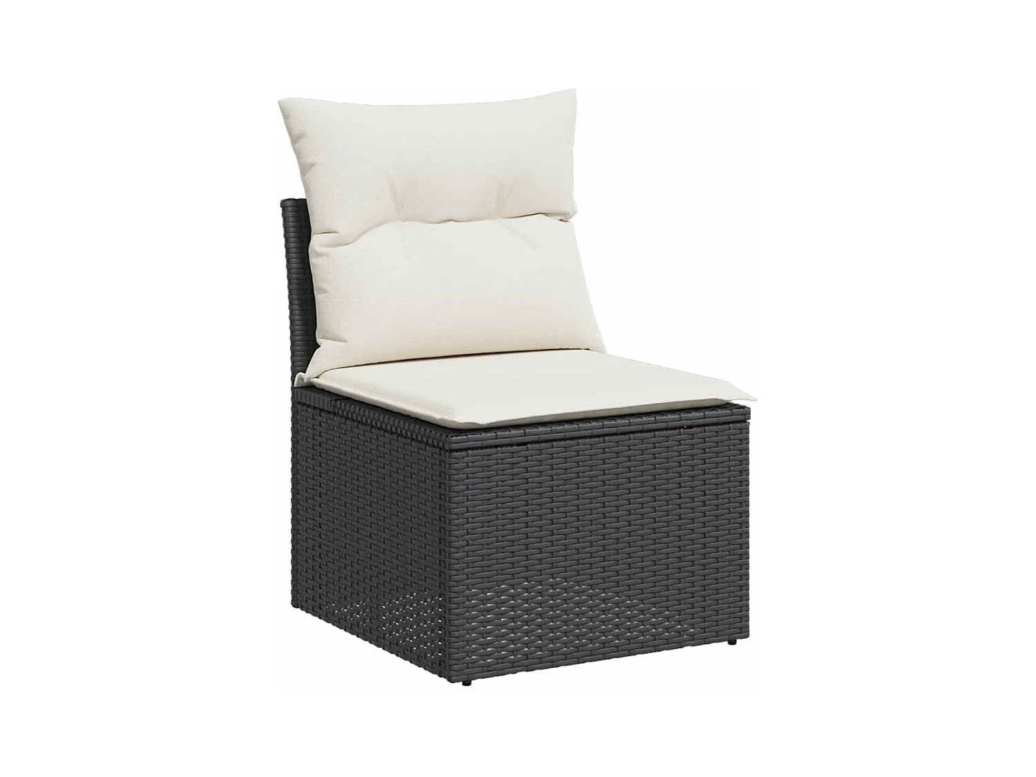 Salon de jardin 10 pièces avec coussins noir résine tressée