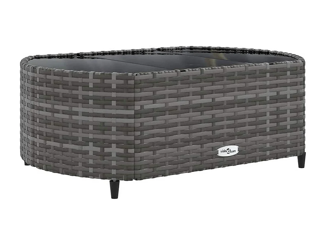 4-delige Loungeset met kussens poly rattan grijs