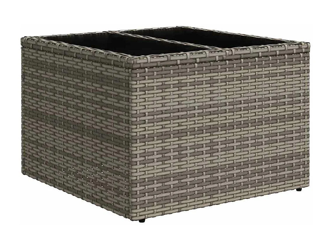 Salon de jardin 8 pièces avec coussins gris résine tressée