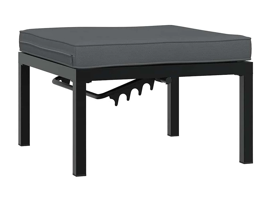 Set de sofás de jardín con cojines 3 piezas aluminio negro