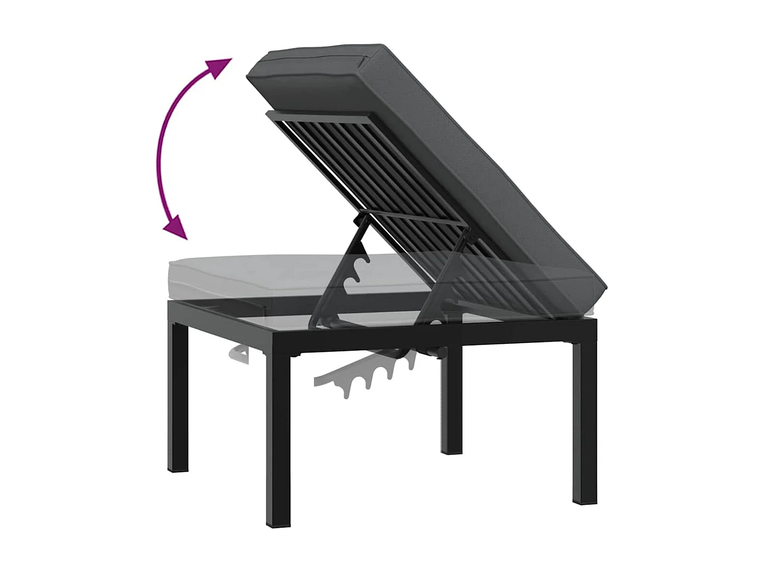 Set de sofás de jardín con cojines 3 piezas aluminio negro