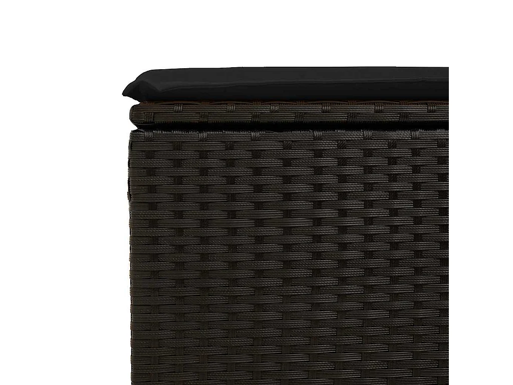 2-delige Loungeset met kussens poly rattan acacia zwart