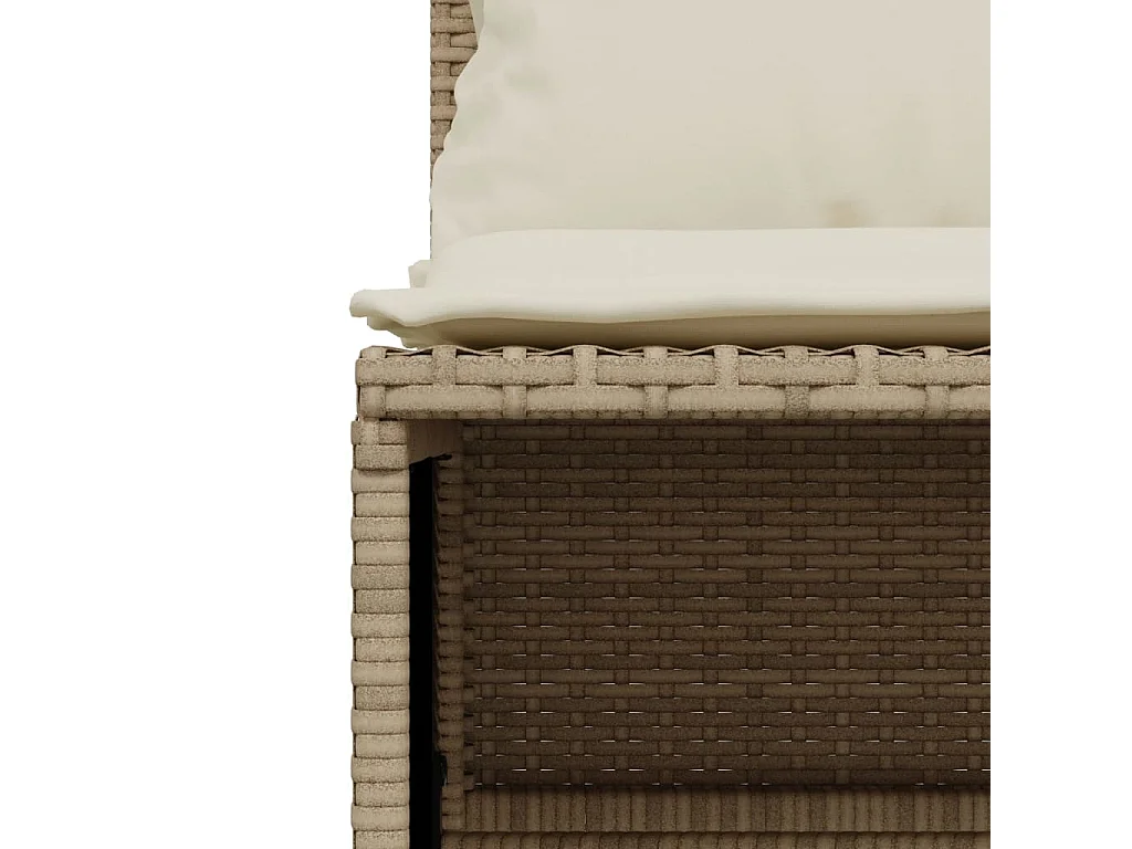 Salon de jardin avec coussins 5 pièces beige résine tressée