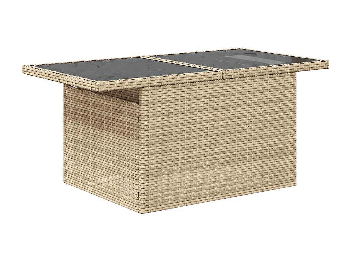 6-delige Loungeset met kussens poly rattan beige