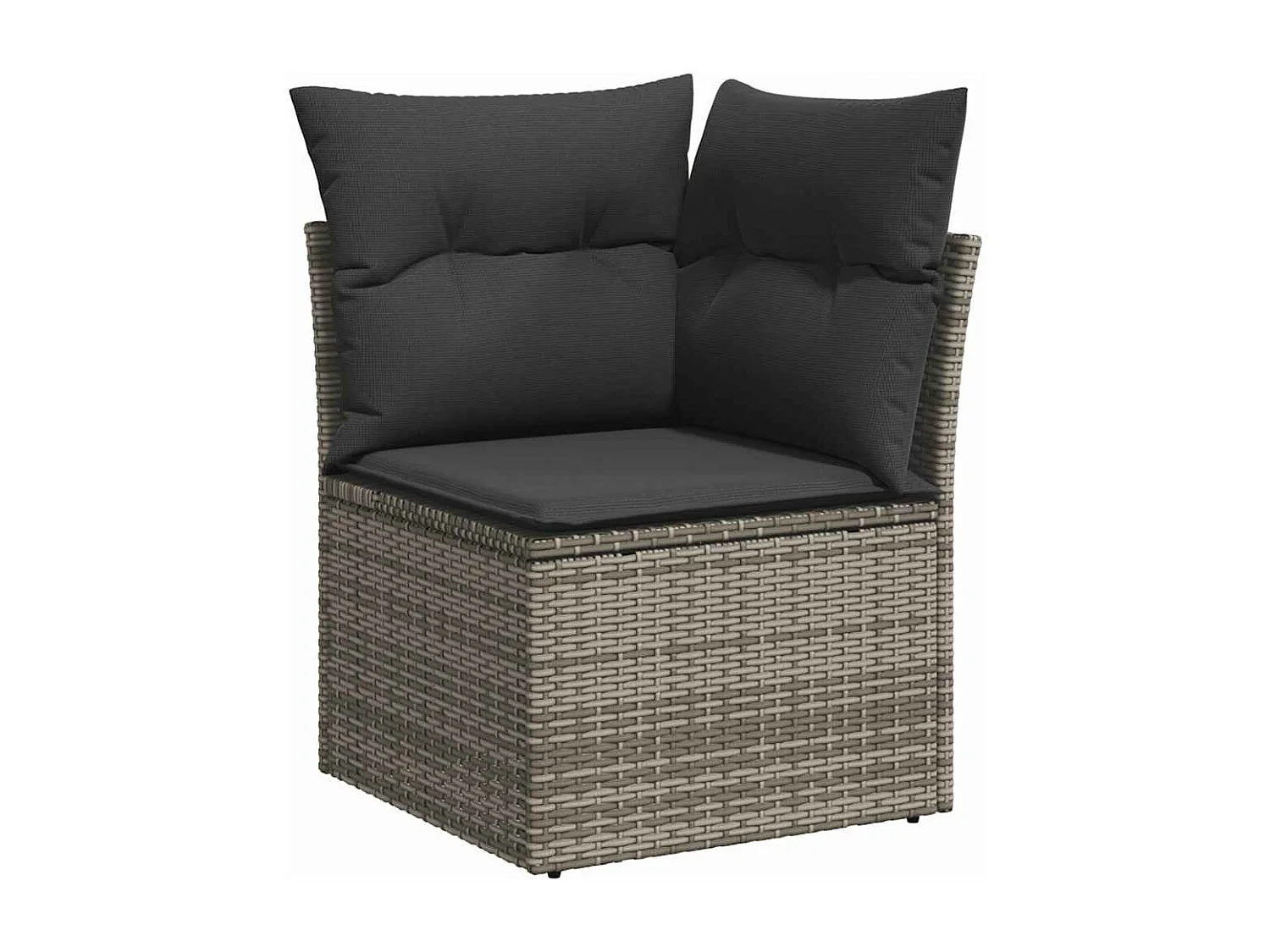 Set de sofás de jardín 7 piezas con cojines ratán sintético gris