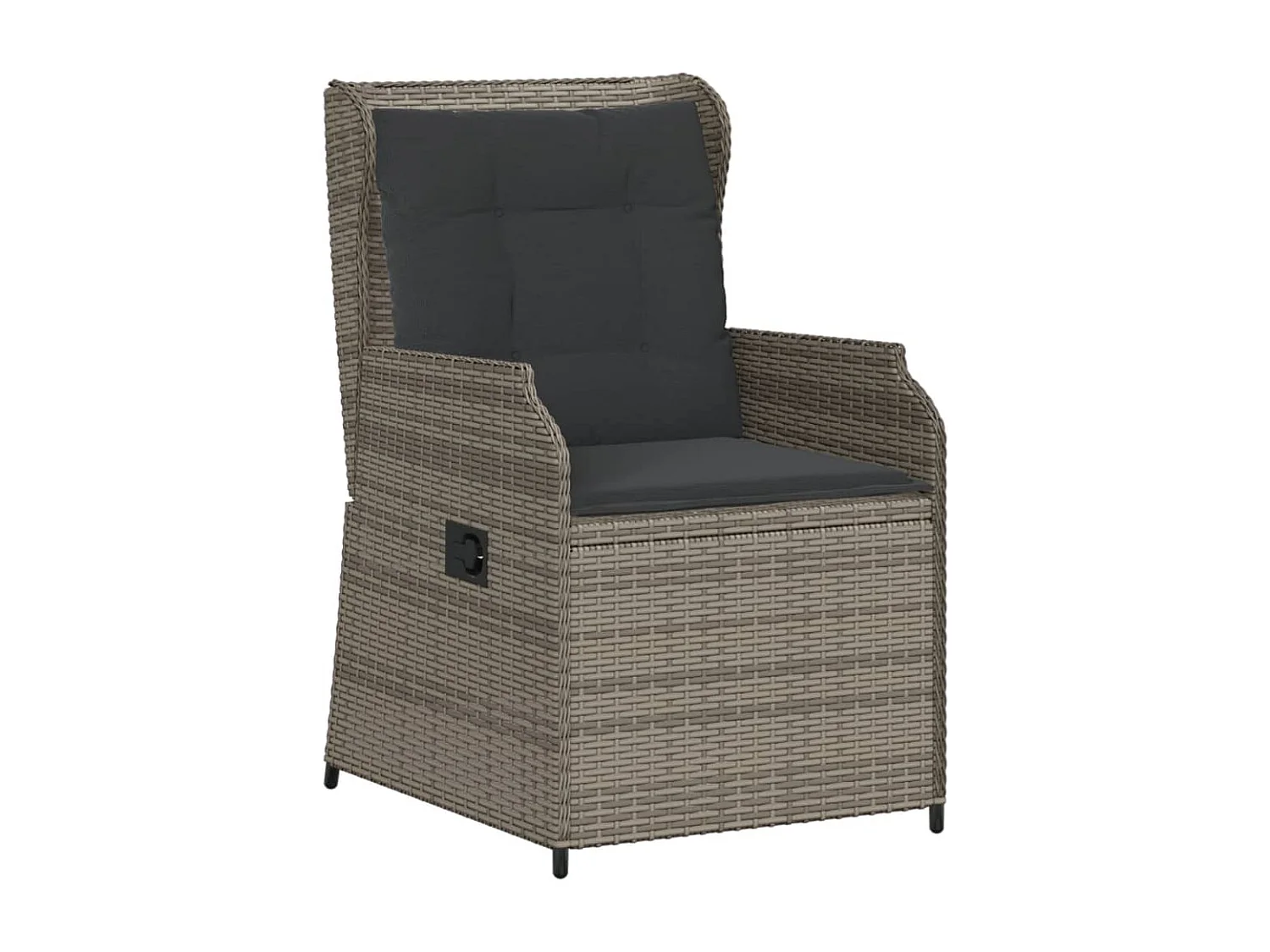 Set de muebles de jardín 6 piezas y cojines ratán sintético gris