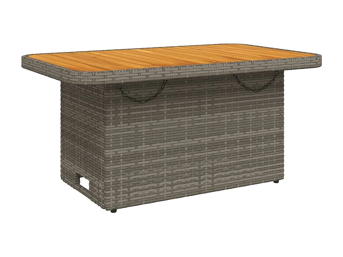 Set de muebles de jardín 6 piezas y cojines ratán sintético gris