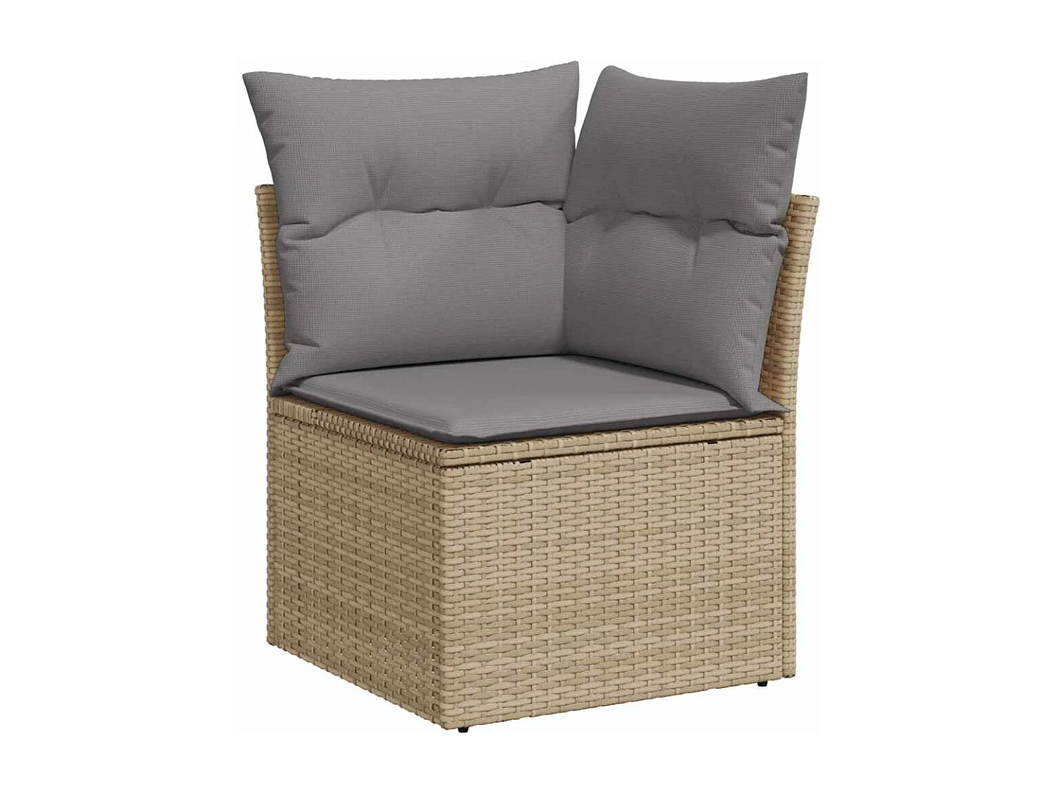 Set de sofás de jardín con cojines 9 piezas ratán sintético beige