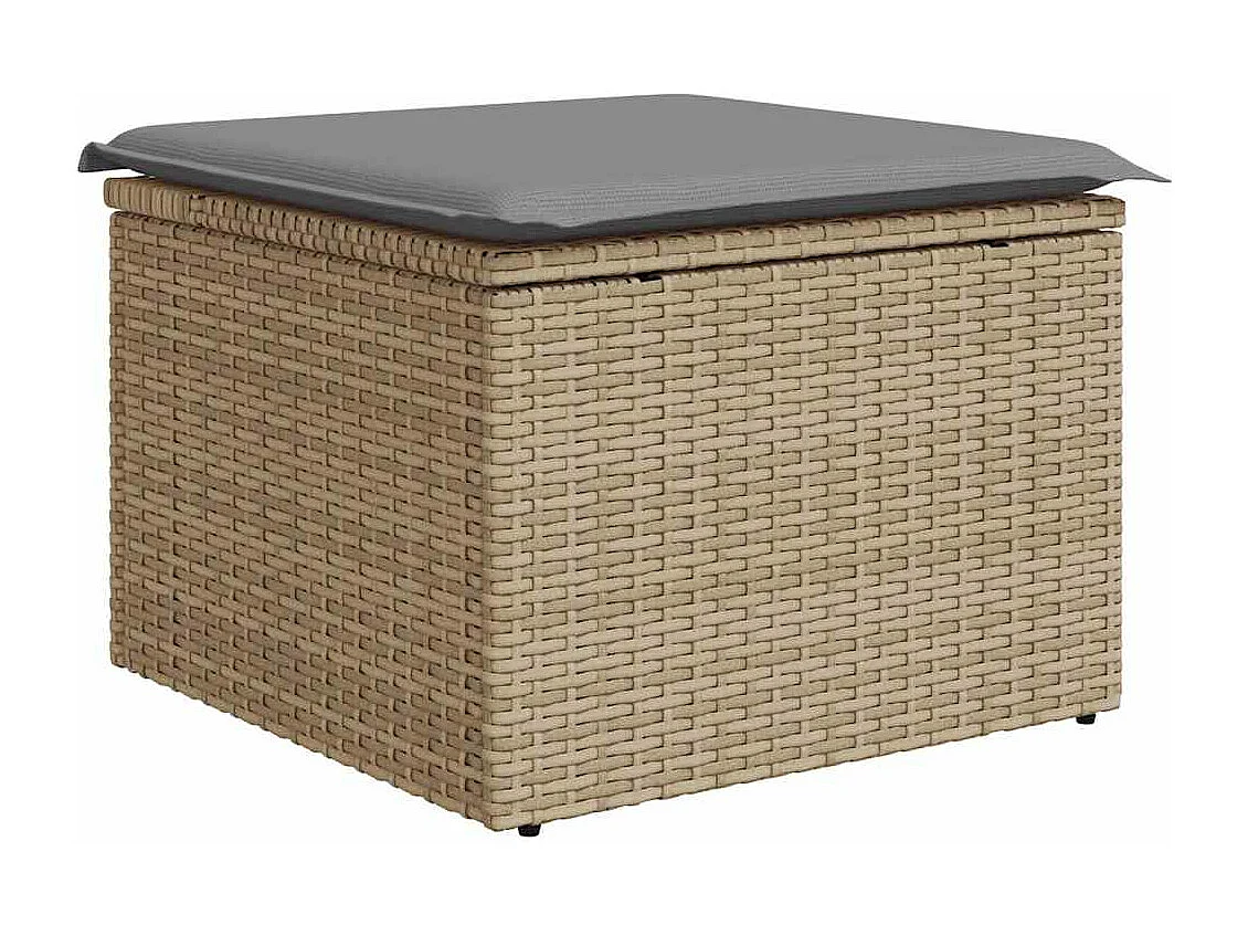 Set de sofás de jardín con cojines 9 piezas ratán sintético beige