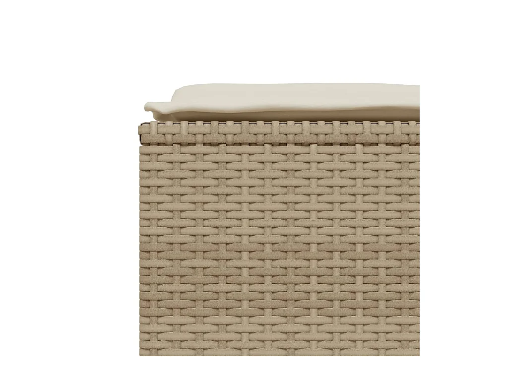 5-delige Loungeset met kussens poly rattan beige
